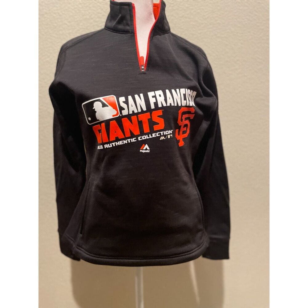 NEW Majestic Sf Giants Women's Overhead Fitted Authentic Sweater Size S